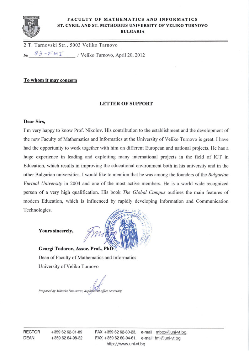 Todorov's Letter